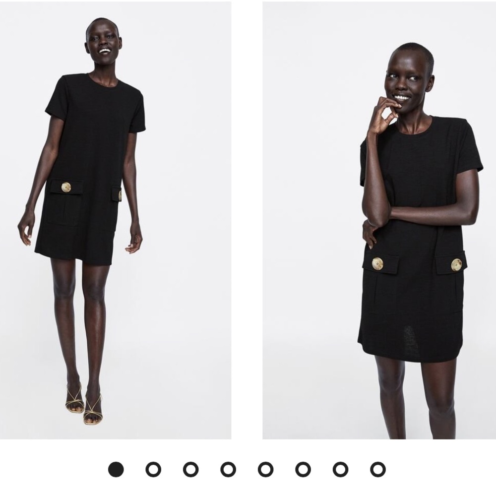 Zara black pocketed dress
